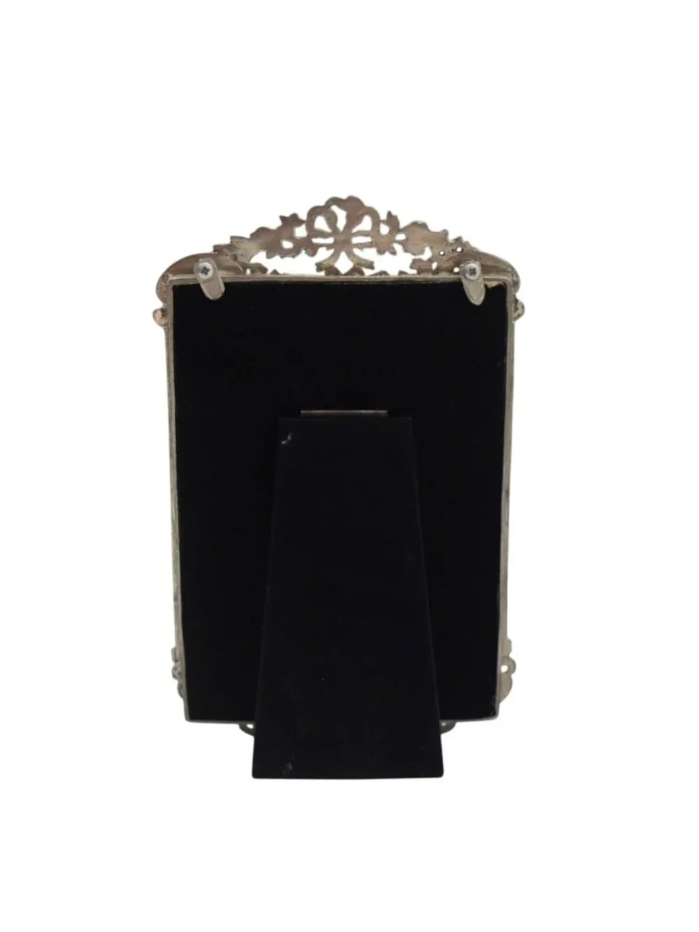Vintage Silver Ornate 4x6 Photo Frame Baroque Rococo Floral Filigree Picture